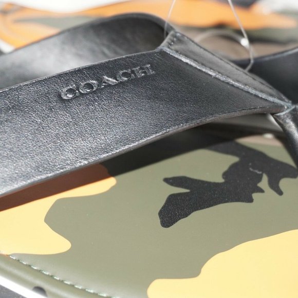 Coach Men’s Rockaway Camo Flip Flop Sandals Fg2222 Size 7 main image 5